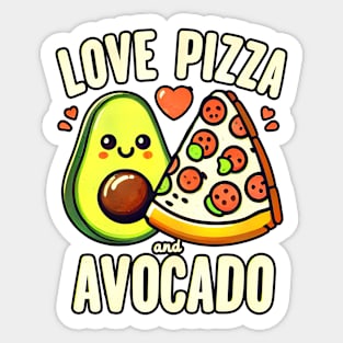 Love pizza and Avocado Sticker